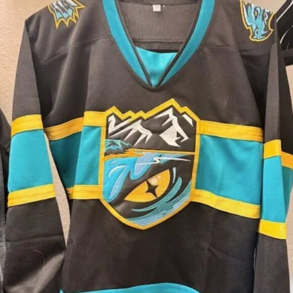 None Other - Men's Tahoe Knight Monsters Hockey Jersey - Black Alternate Size Large